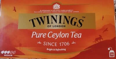 TWININGS BLACK TEA PURE CEYLON 12X25X2G IFN X 72