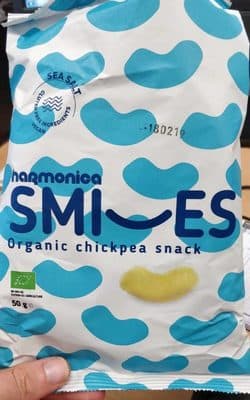 HARMONICA, ORGANIC CHICKPEAS STICKS WITH SEA SALT "SMILES" 50 G 