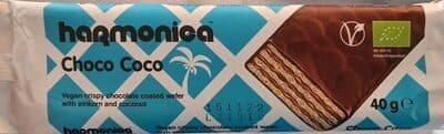 HARMONICA, ORGANIC CHOCOLATE COATED WAFER WITH COCONUT 40 G 
