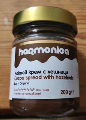 HARMONICA, ORGANIC COCOA CREAM WITH HAZELNUTS 200 G 