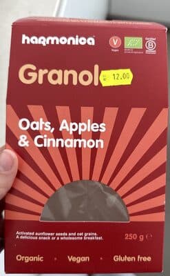 HARMONICA, ORGANIC GRANOLA WITH OATS, APPLES AND CINNAMON 250 G 