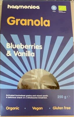 HARMONICA, ORGANIC GRANOLA WITH BLUEBERRIES AND VANILLA 250 G 