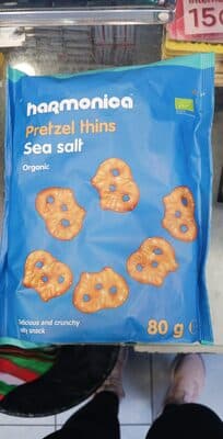 HARMONICA, ORGANIC FLAT PRETZEL WITH SEA SALT 80 G