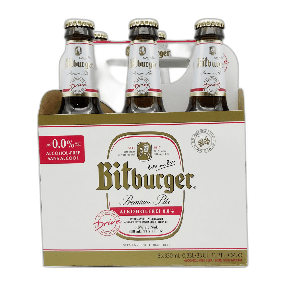 Bitburger, Premium Pils Alkoholfrei Pack of 6 Bott