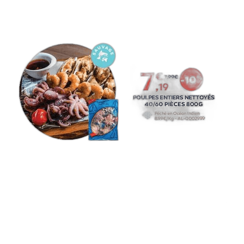 Baby Poulpes 41/60 en Bloc, 800 G