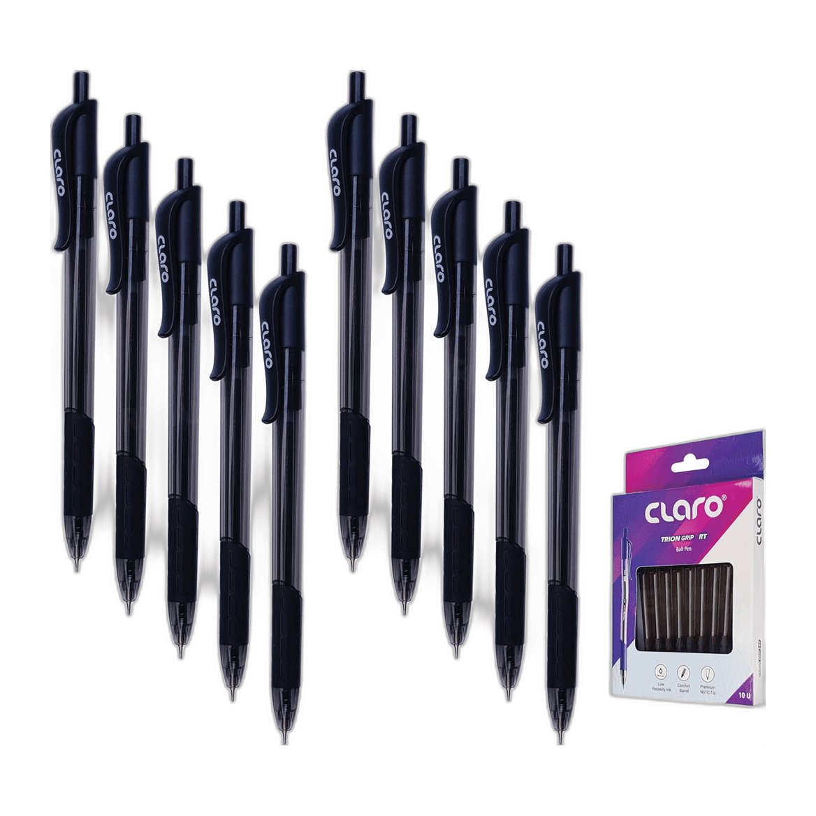 Claro, Ball Pen Trion Grip RT Tip Black 0.7mm