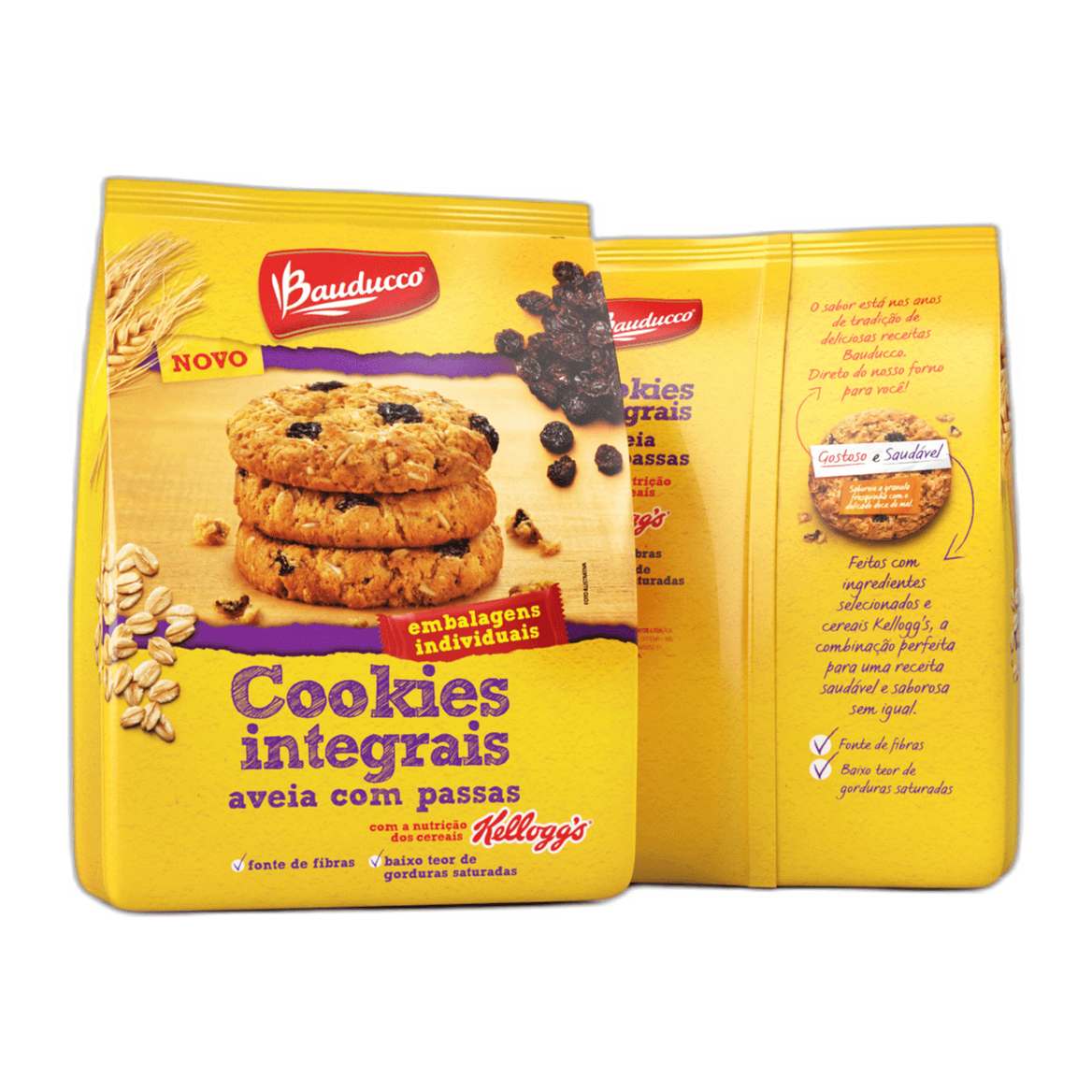 Bauducco, Whole Wheat Cookies, Oat & Raisins, 140g