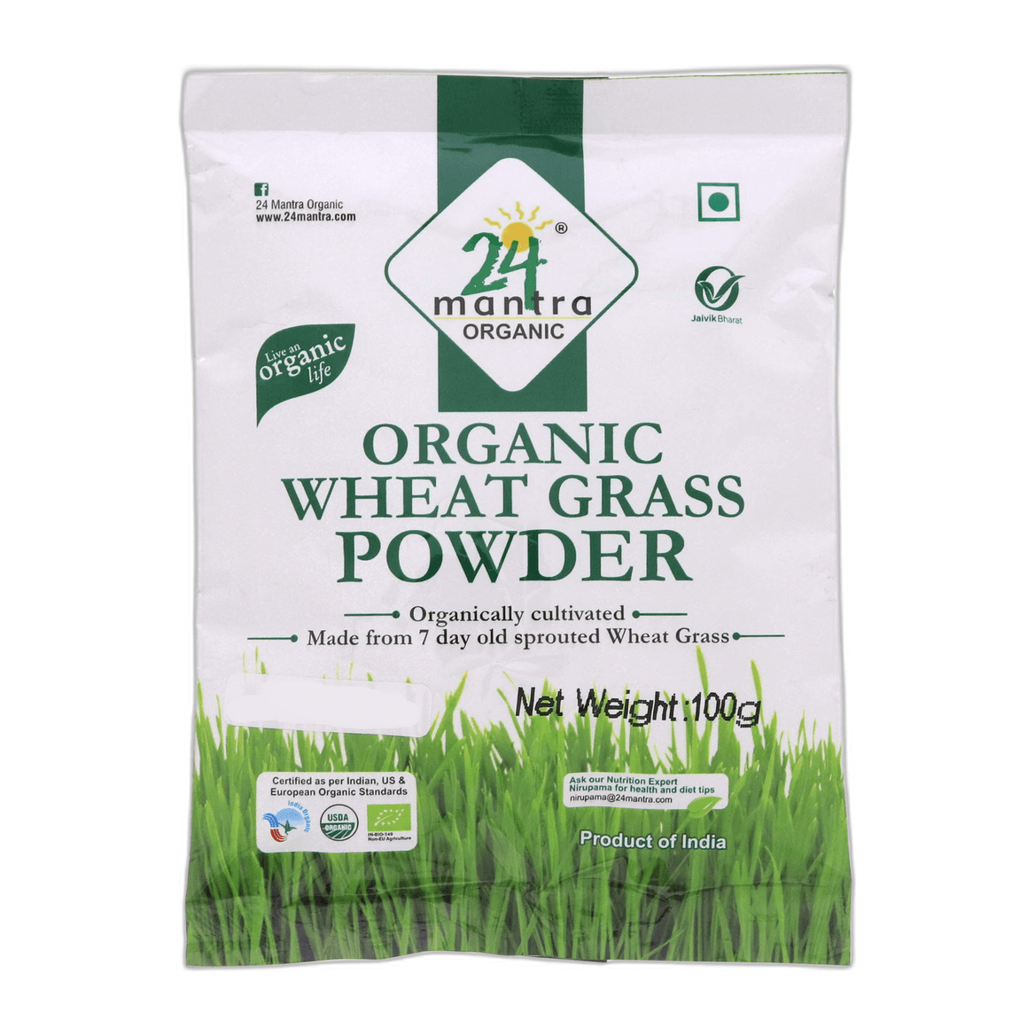 24Mantra, Wheatgrass Powder 100g