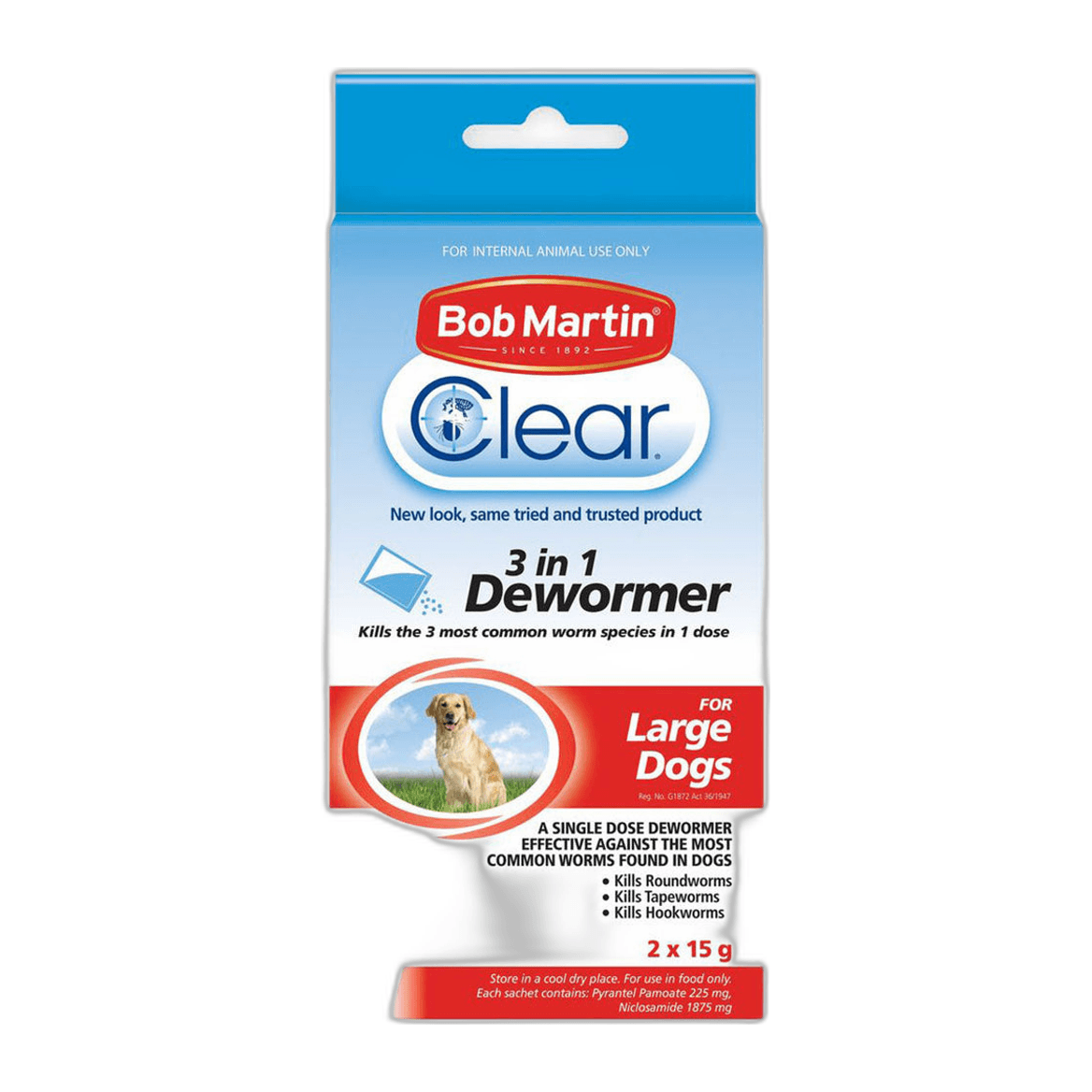 Bobmartin, Dewormer Large Dogs 15G X 2