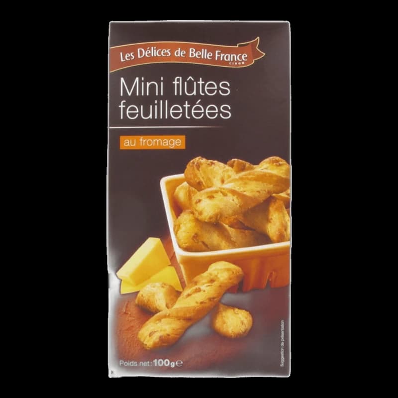 Belle France, Mini-Flutes Feuilletees Fromage, 100