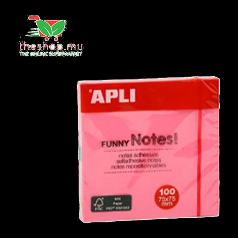 Apli, Pink Funny Sticky Notes 100pcs, 75x75 mm