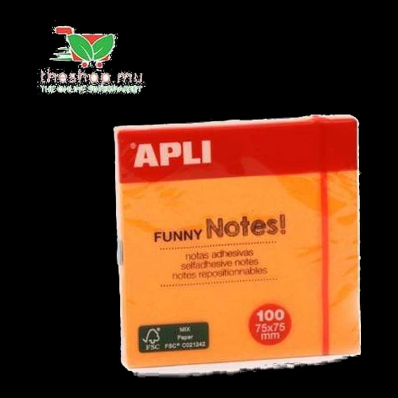 Apli, Orange Funny Sticky Notes 100pcs, 75x75 mm