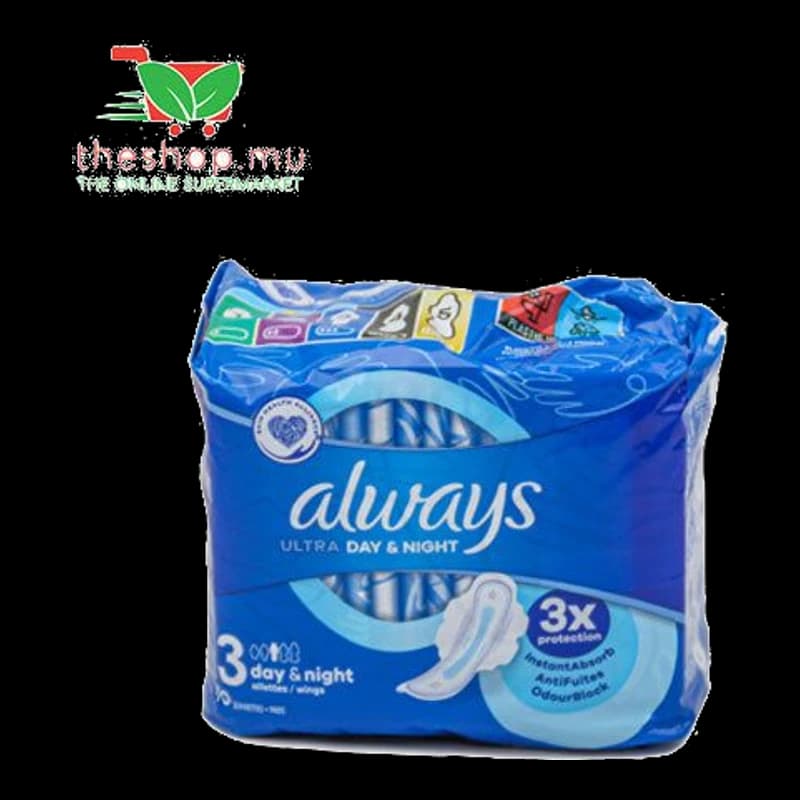 Always, Ultra Day & Night Pads 3X Protection, x10