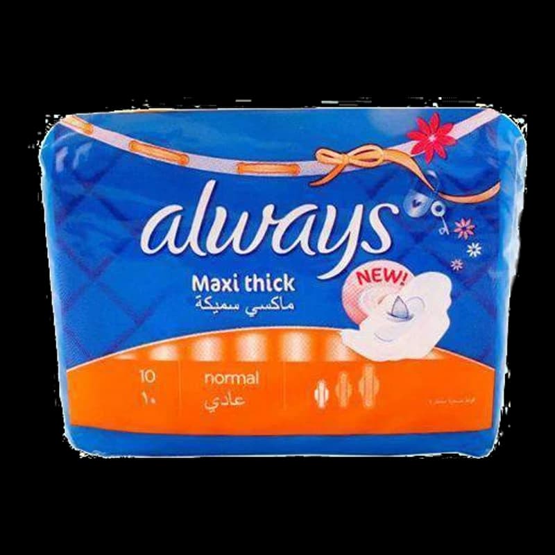Always, Maxi Thick Normal Pads, Pack of 10