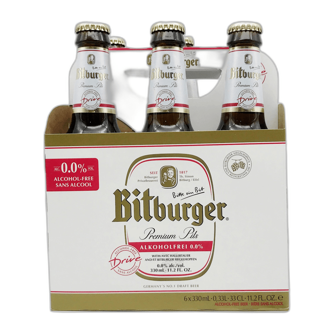Bitburger, Premium Pils Alkoholfrei Pack of 6 Bott