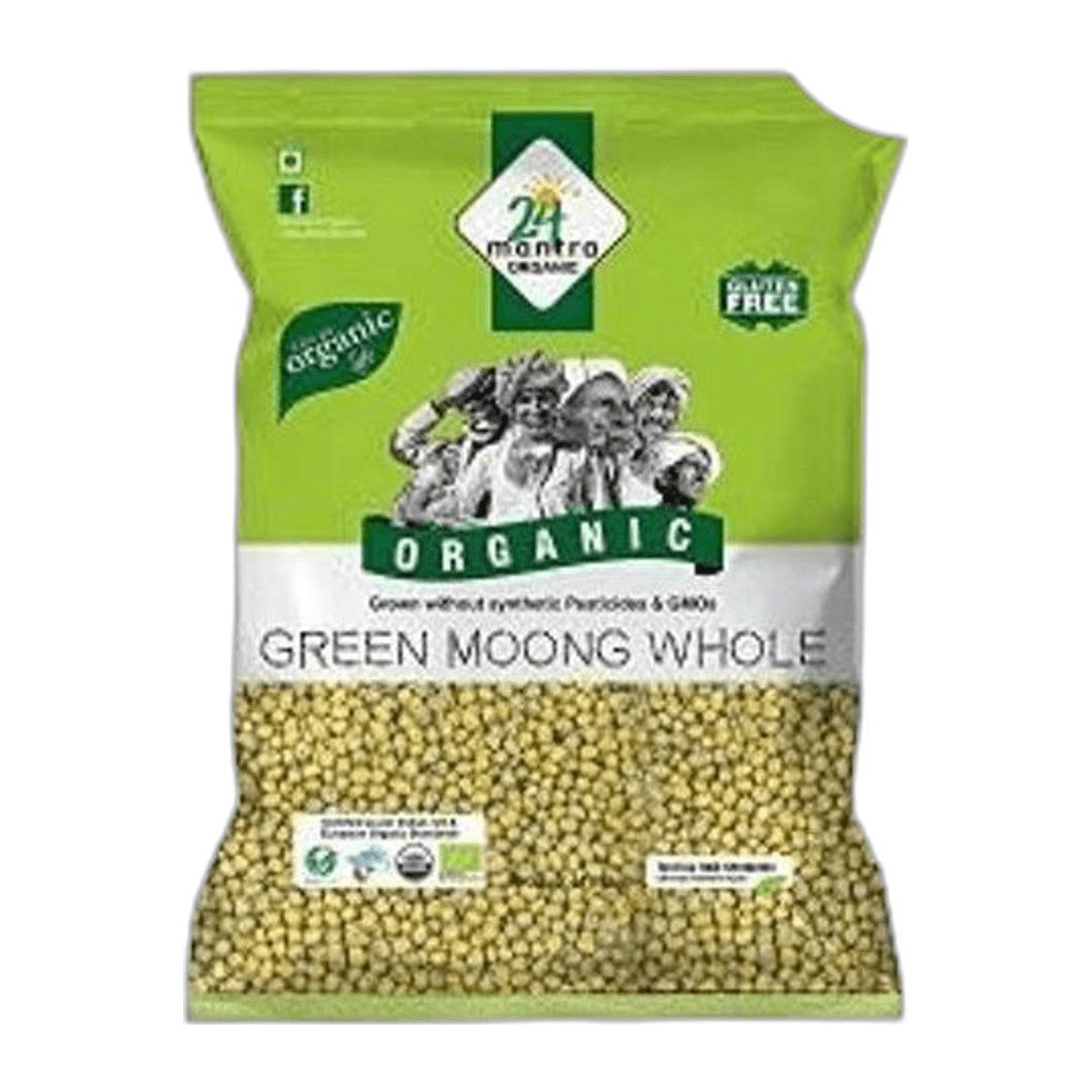 24Mantra, Organic Green Moong Dal Whole, 500g