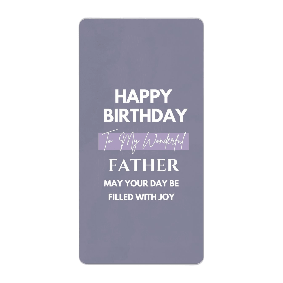''To my wonderful father'' Happy Birthday Card