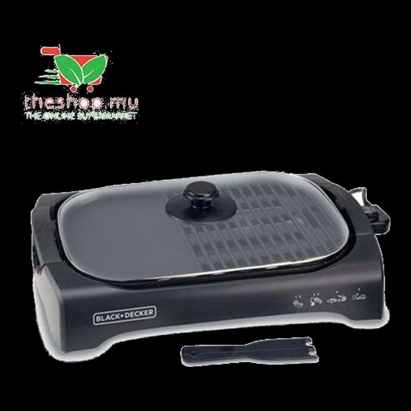 TheShop.mu-Black & Decker, Open Flat Grill with Glass Lid -Home & Garden