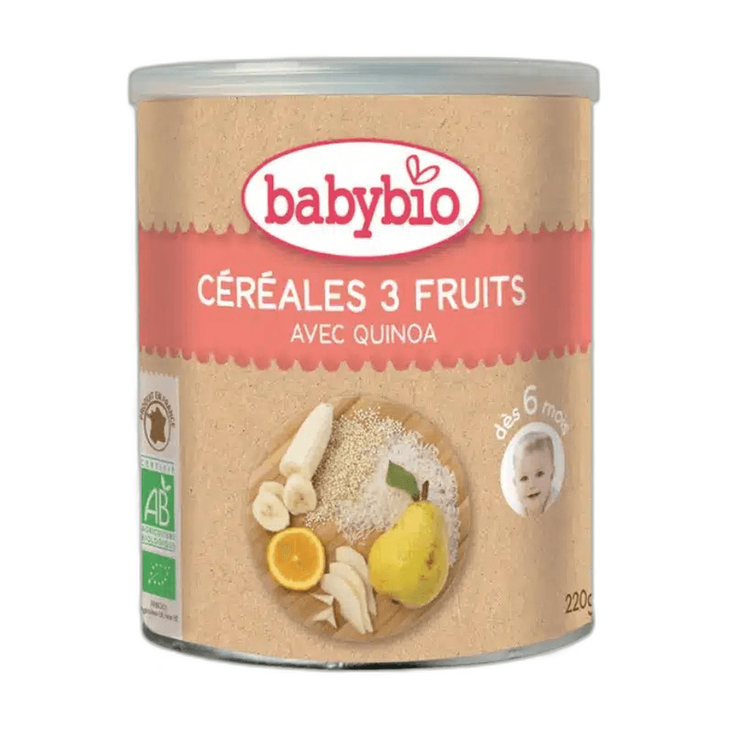 Babybio, Cereales 3 Fruits 6 Mois Bio, 220g