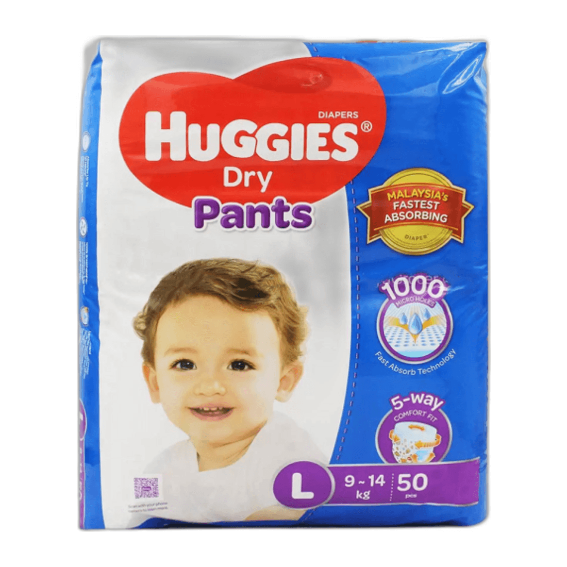 Huggies, Size 4 Pants (9-14Kg), 50 pcs