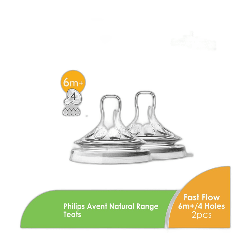 Avent, Natural Silicone Teats, 4 Holes