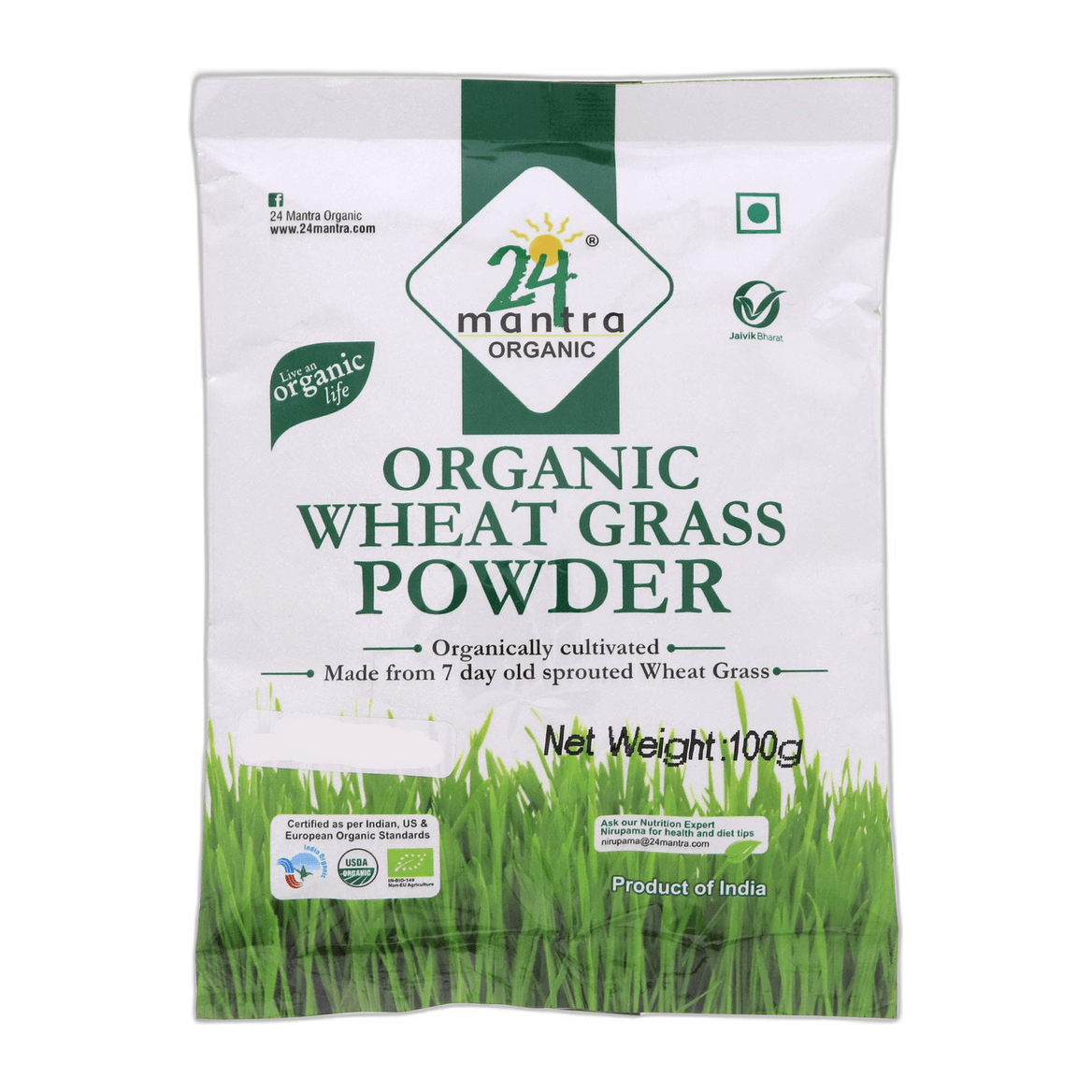 24Mantra, Wheatgrass Powder 100g