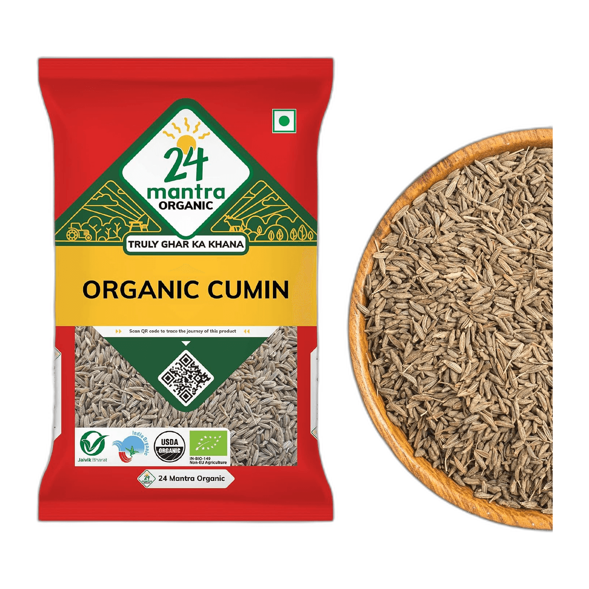 24Mantra, Organic Cumin Seeds, 100g