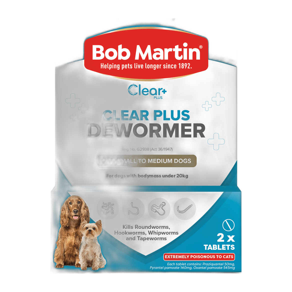 Bobmartin, Dewormer Small/Medium Dogs X 2