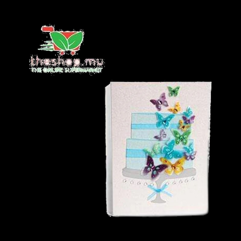 TheShop.mu-"Wedding Cake with Butterflies" Happy Wedding Greeting Card -Flowers & Gifts