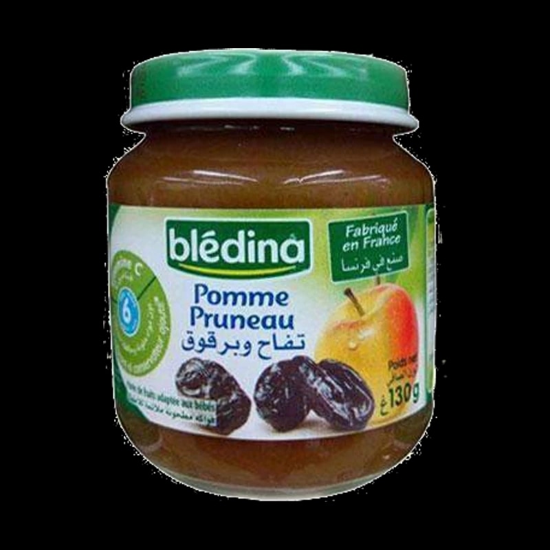 TheShop.mu-Bledina, Prunes with Apple Puree, 130g (6+ months) -Baby