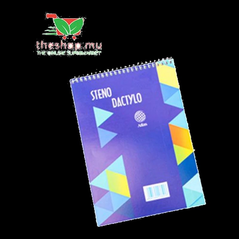 TheShop.mu-Atlas, Spiral Writing Pad A5 50 Sheets Ruled-Steno -Note Pads & Sticky Notes
