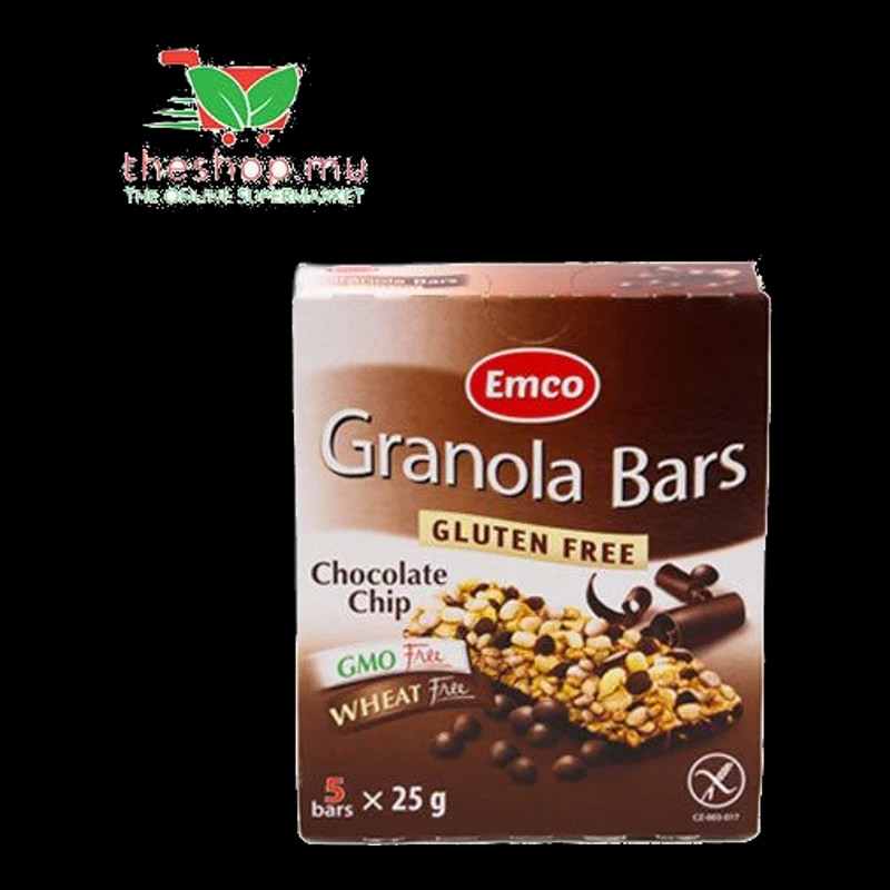 TheShop.mu-Emco, gluten-Free Bar Choc Chip X 5, 125g -Cereals