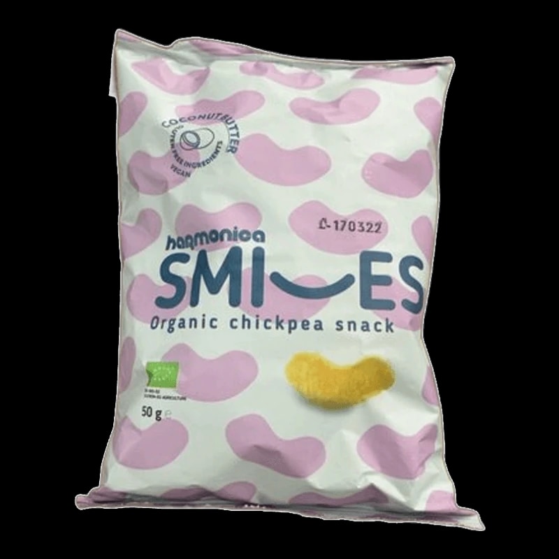 HARMONICA, ORGANIC CHICKPEAS STICKS WITH COCONUT BUTTER "SMILES" 50 G