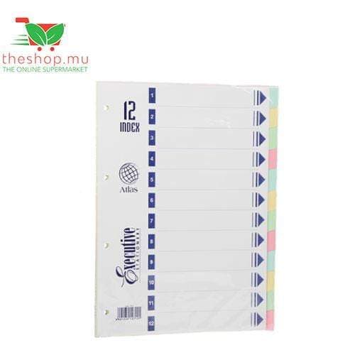 Atlas Bristol Index Dividers 12 Tab Colour, x12