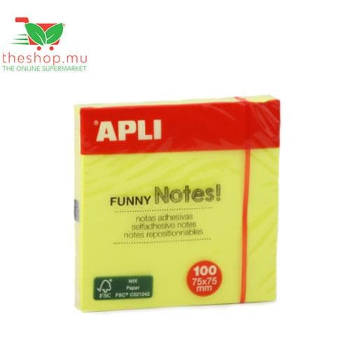 Apli, Yellow Funny Sticky Notes 100pcs, 75x75 mm