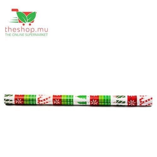 Candy Cane & Snowflakes Gift Wrap Paper, 52cm