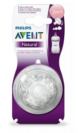 Avent, Variable Flow Natural Teats 3M+ of age,