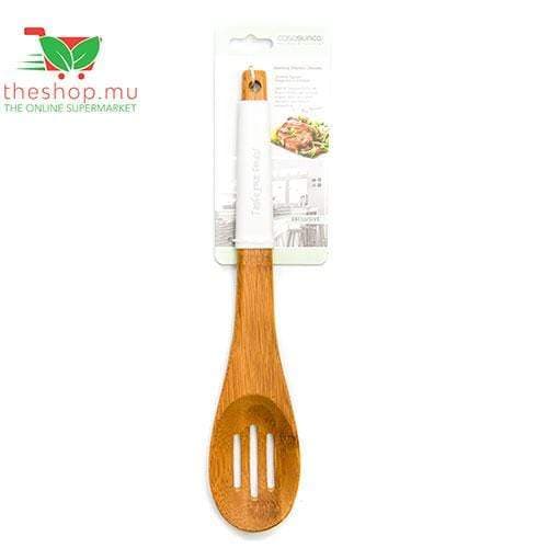 Casasunco, Bamboo Slotted Serving Spoon White