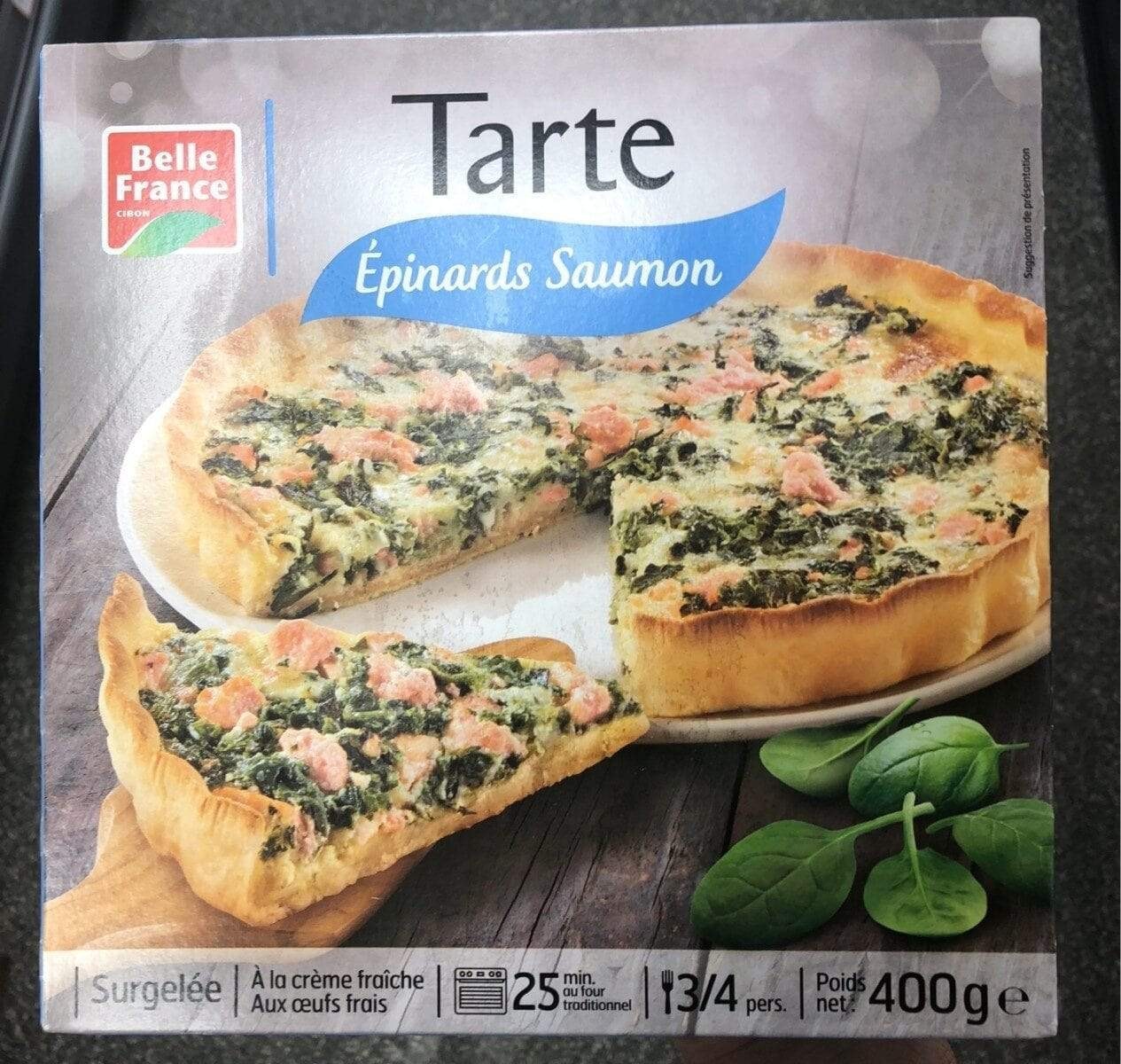 Sik Yuen Limited Prepared Frozen Meals Belle France, Tarte Epinards Saumon, 400g