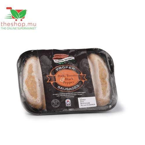 Supreme Sausages, Pork Tomatoe & Black Pepper 400g