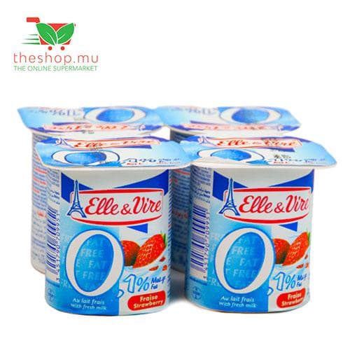 Elle & Vire, Lacte 0% Fraise, 4 x 125g