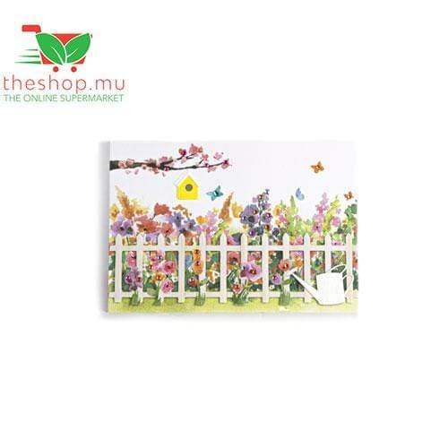 "Garden with Fence Drawing" Birthday Greeting Card